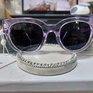 A KJAERBEDE Stylish Clear Purple Transparent Sunglasses Unisex Handcrafted